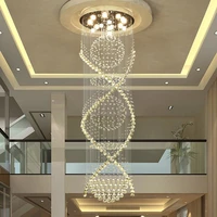 modern led crystal chandelier difference circular simple spiral air attic stair chandelier living room chandelier
