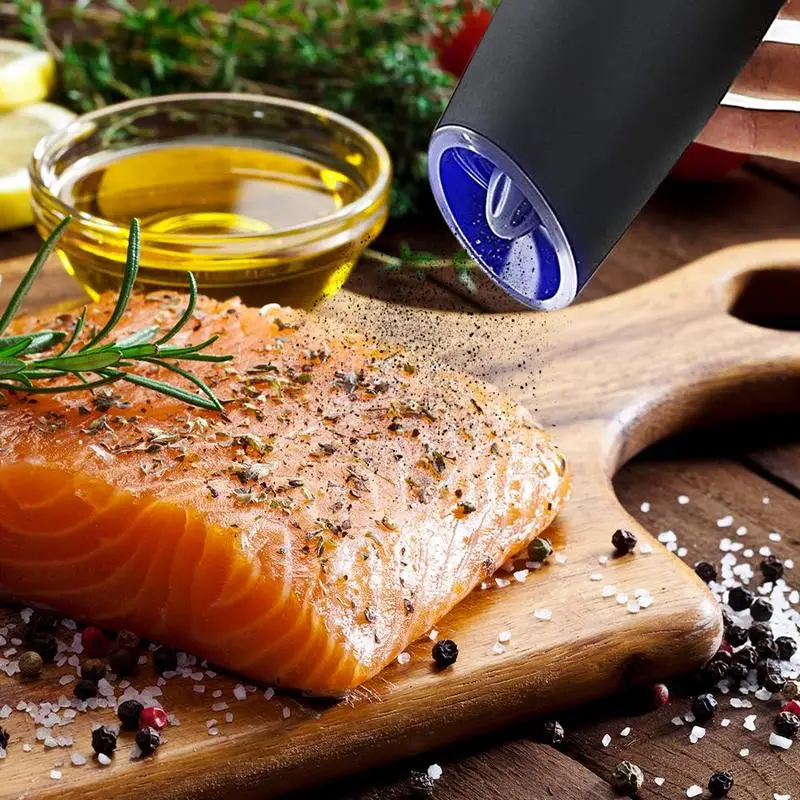 

Automatic Salt Pepper Grinder Set Electric Plastic Ceramic Burr Mill For Herb Pepper Spice Adjustable Kitchen Grinding Gadgets