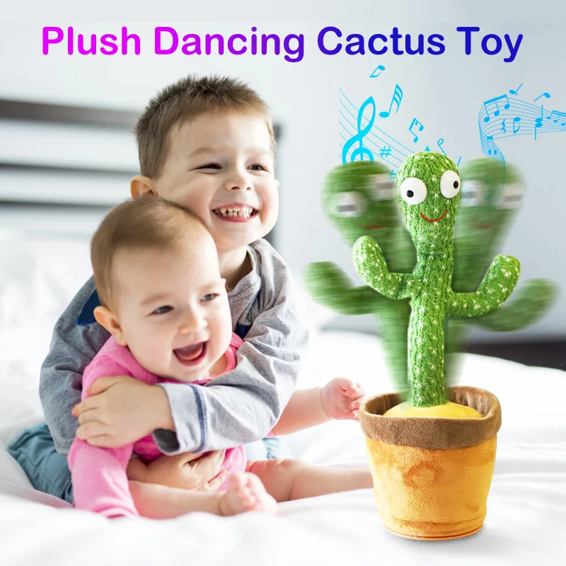 Cactus de peluche para bailar para ni&ntilde;os, juguetes inquietos para cantar y bailar, sacudir con m&uacute;sica, planta de baile, juguete educativo-0