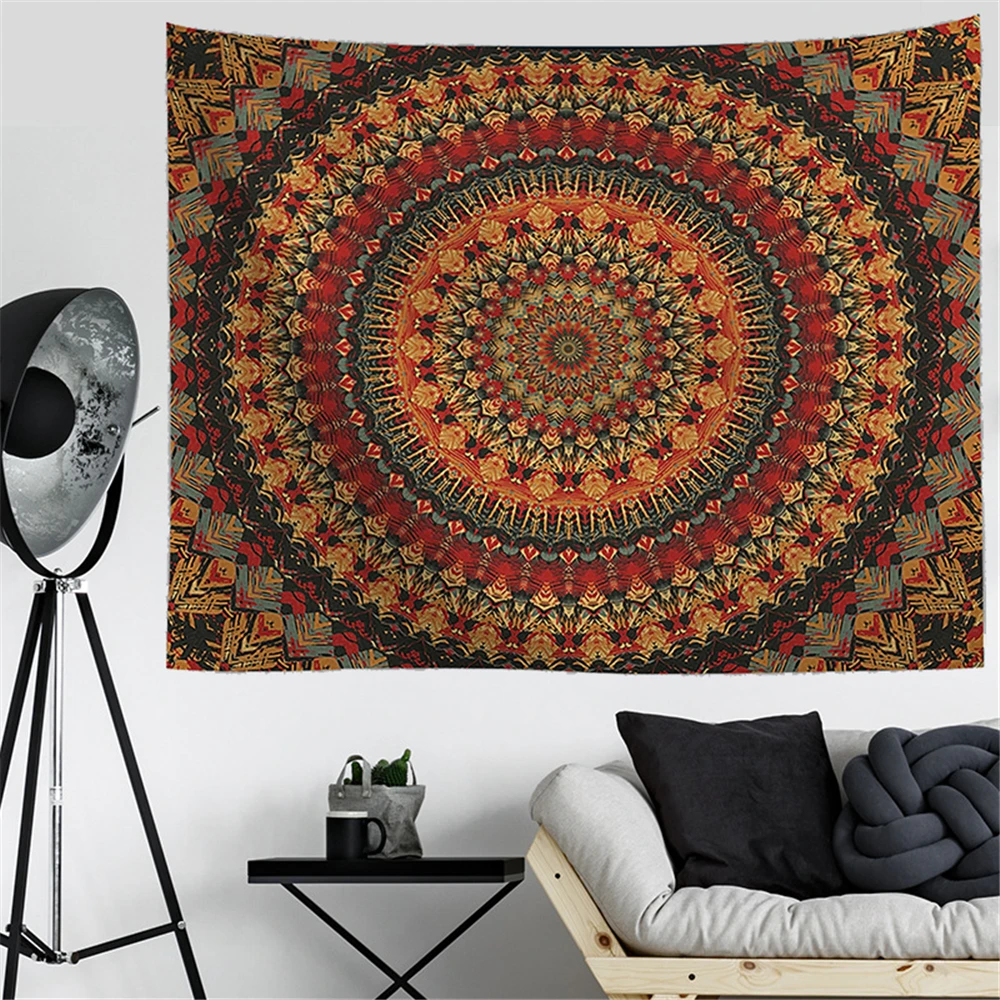 Богемный гобелен с мандалой настенное пляжное полотенце психоделический ковер