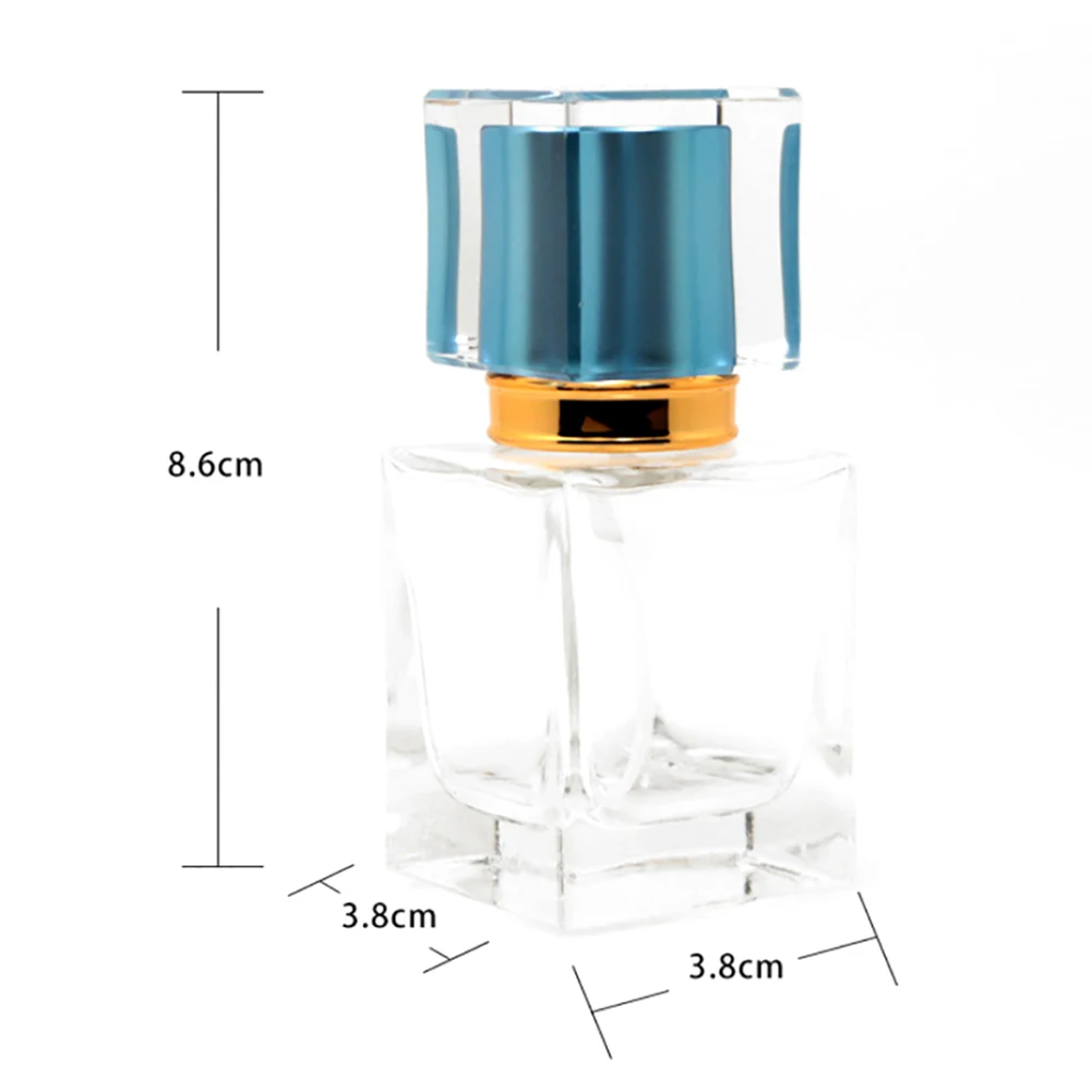 30 мл портативный квадратный прозрачный многоразовый стеклянный флакон для