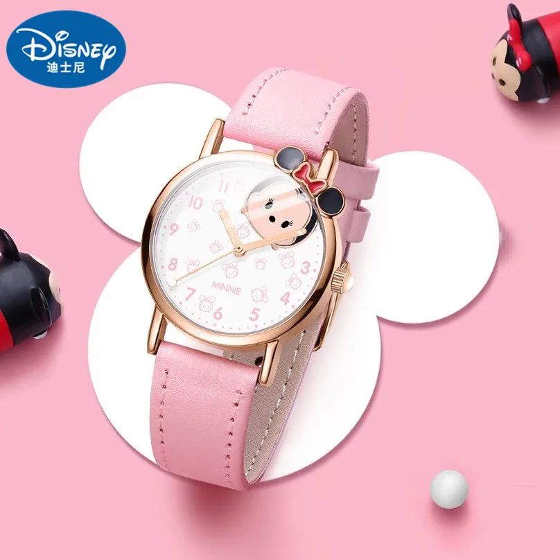 

Disney Original cartoon Micky Minnie Dumbo Ariel Lotso Marie Cat Kids Girls Women Quartz Casual Wrist watch Children Waterproof