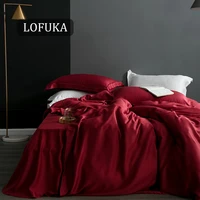 lofuka women sexy red 100 silk bedding set nature beauty duvet cover queen king flat sheet or fitted sheet pillowcase bed set