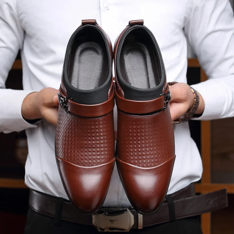 

New Dress Shoes Wedding Shoes Leather Italy Pointed Toe Mens Dress Shoes Lace-Up Wedding Party Shoe Mens Oxfords Men Dress Shoes