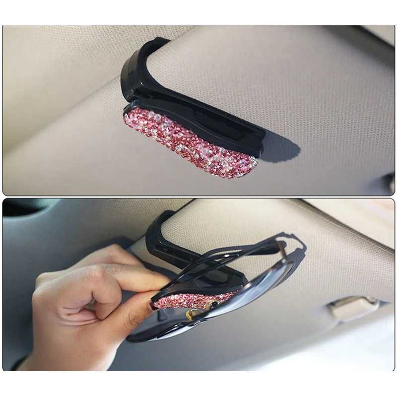 

Car accessories new car glasses clip with diamonds creative car glasses clip bill folder creative car eye clip