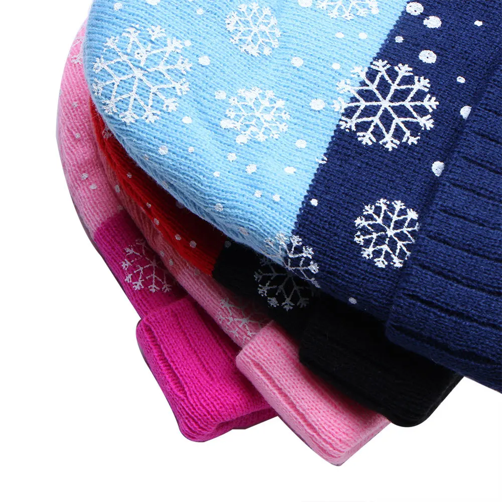 Рождественская шапка с принтом снежинки шарф комплект для детей 2019 зимние теплые