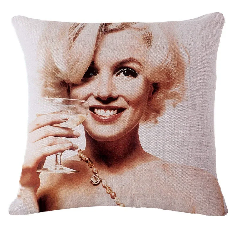 Декоративная подушка Marilyn Monroe хлопчатобумажная льняная для дивана Наволочка на