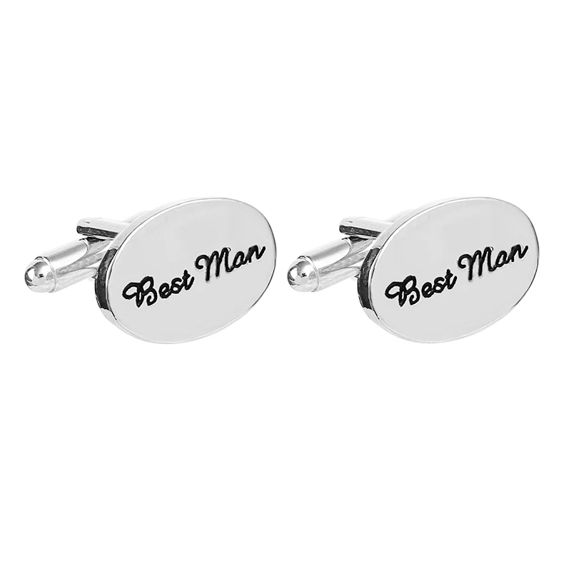 Новая рубашка Свадебные Запонки с буквами запонки застежки клипсы Жених Лучший