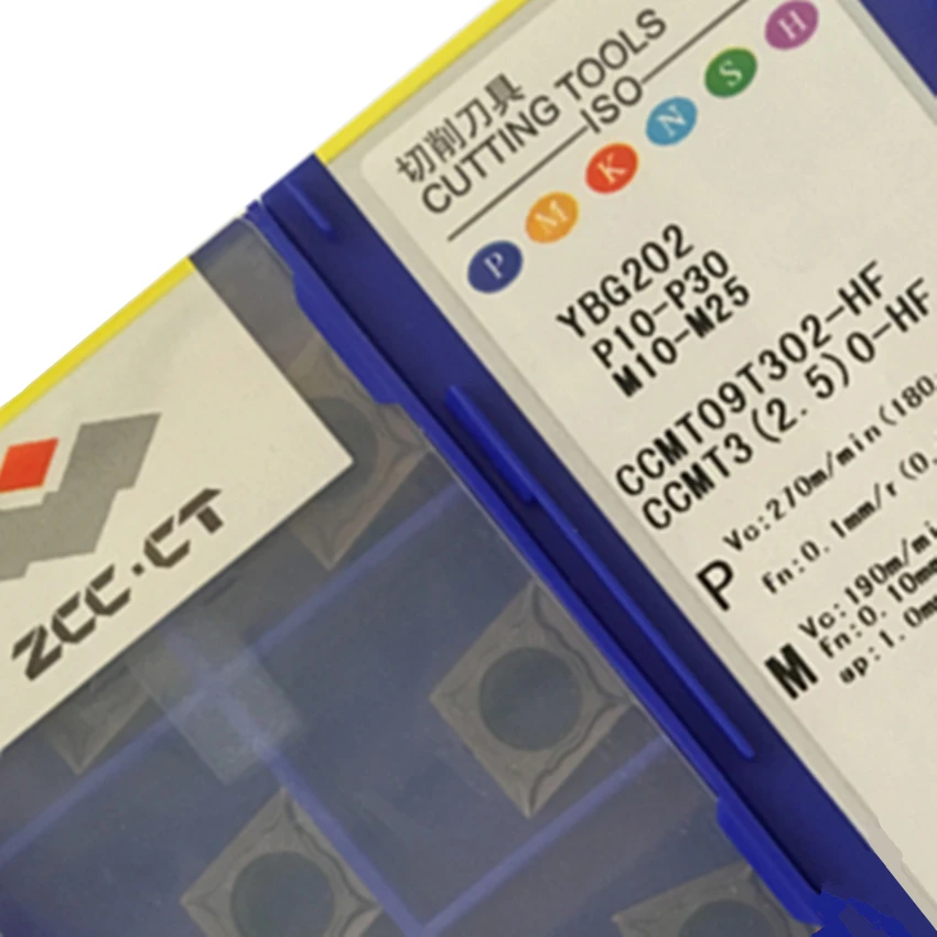 

ZCC.CT CCMT09T302-HF YBG202 / CCMT09T302-HF YBG205 / CCMT09T304-HF YBG202 / CCMT09T308-HF YBG202 CNC carbide inserts 10PCS/BOX