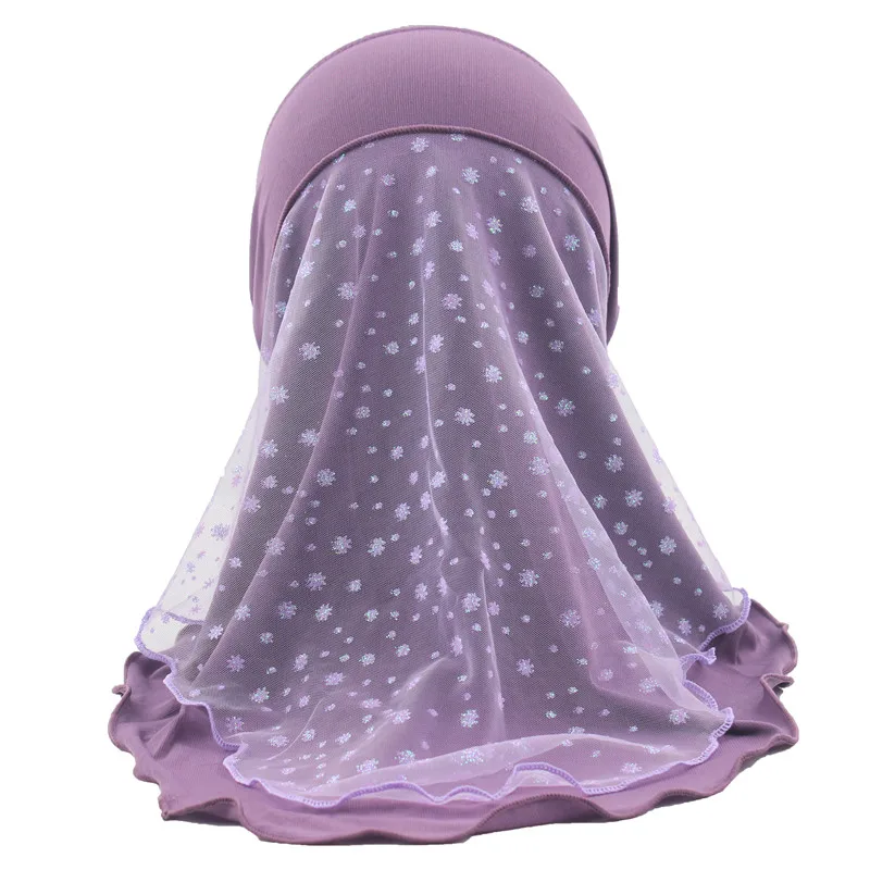 Мусульманские женские стандартные исламские шарфы шали с красивым кружевным