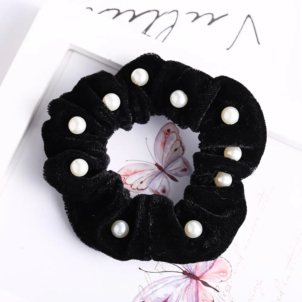 Трендовая горячая Распродажа жемчужная черная повязка для волос Эластичные