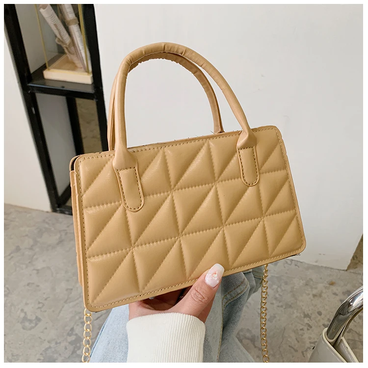 

New Fashion Ladies Chain Purse Handbags PU Leather Shoulder Crossbofy Bags for Women Luxury Portable Female Small Square Bag