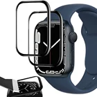 Мягкое стекло для Apple Watch series 7 6 5 4 3 se 45 мм 41 мм 44 мм 40 мм 42 мм 38 мм 9D HD (не закаленное), защитная пленка для экрана iwatch