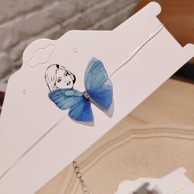 Невидимая прозрачная леска kpop с подвеской в виде бабочки женское ожерелье