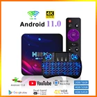 ТВ-приставка LEMFO Android 11 H96 MAX 4K HD Youtube Android TV 2021 дюйма 4 + 64 ГБ 2,45,8 ГГц Wi-Fi Google Voice