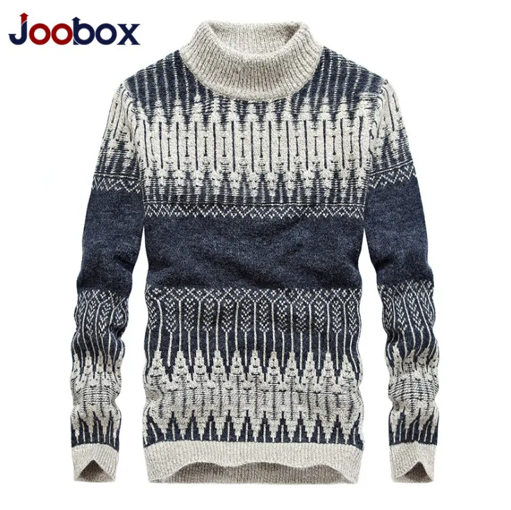 

JOOBOX Turtleneck Sweater Men Winter Warm Wool Sweater Slim Fit Fashion Knittwear Pullovers Mens Jumpers Sweaters