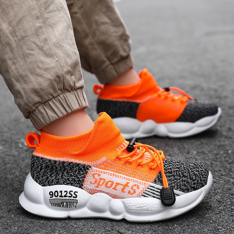 

Lightweight Kids Socks Sneakers Breathable Girls Boys Knitted Mesh Sports Shoes Casual Children Walking Running Footwear
