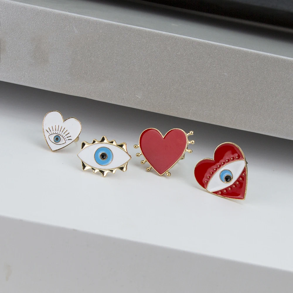 4 шт./компл. женские модные кольца геометрические персиковые в форме сердца виде