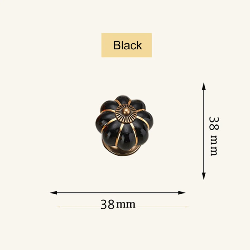 

2 Pcs/Set Vintage Pumpkin Ceramic Door Knobs Cabinet Drawer Cupboard Kitchen Pull G10