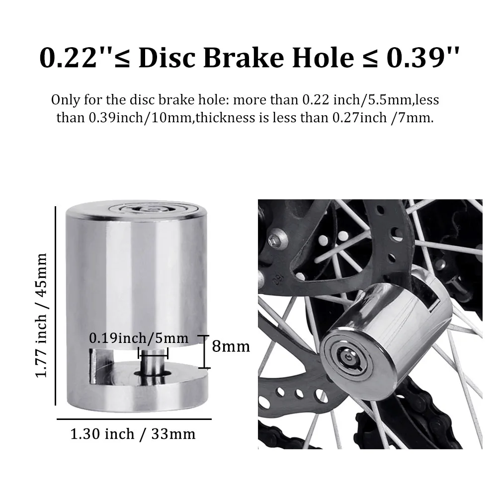 Противоугонный дисковый тормозной замок из нержавеющей стали для мотоциклов