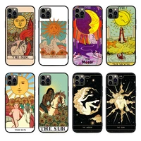 ins witches the moon and sun tarot phone case for apple iphone 13 pro max 11 12 13mini x xr xs 6 6s 7 8plus non slip phone cover