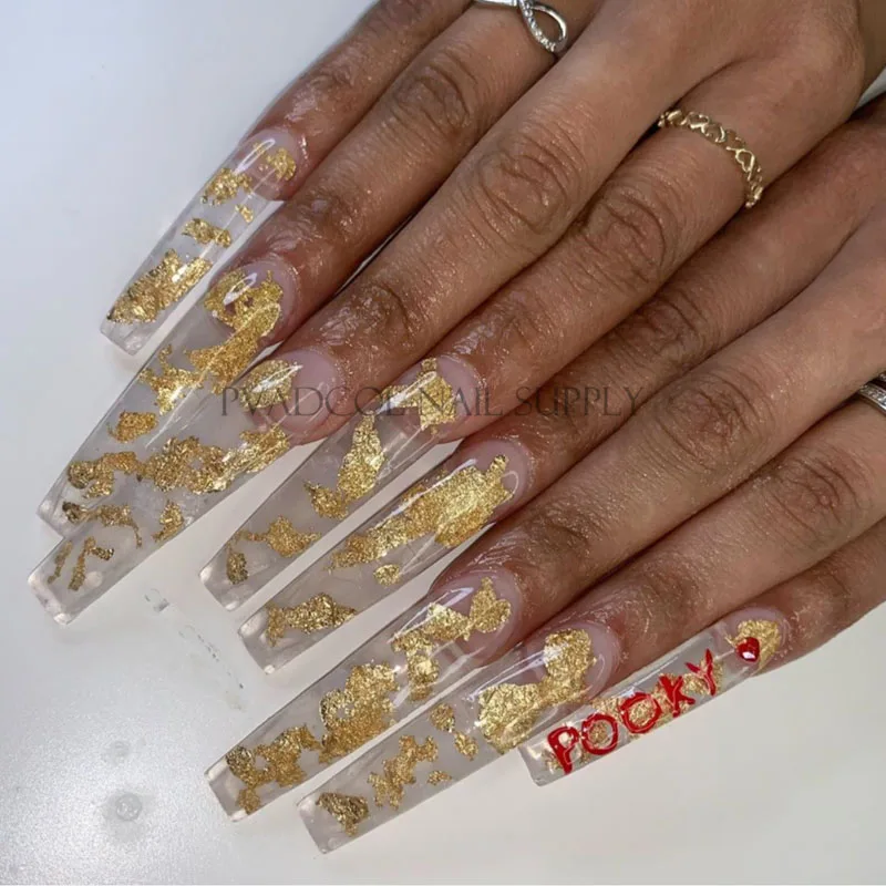 Объемная Фольга для дизайна ногтей хлопья украшение объемные блестки золотой