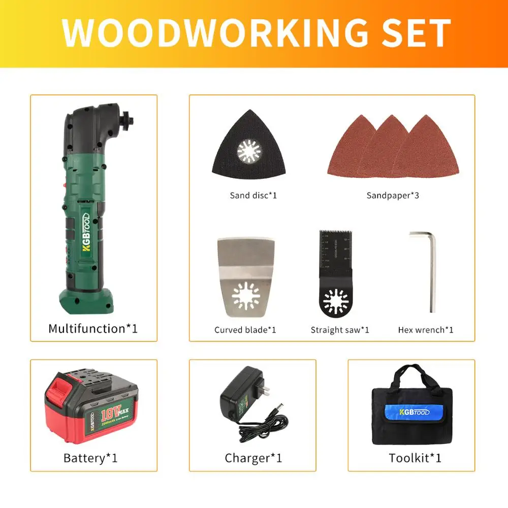 KGB 18V Осциллирующий многофункциональный набор инструментов для резки дома DIY