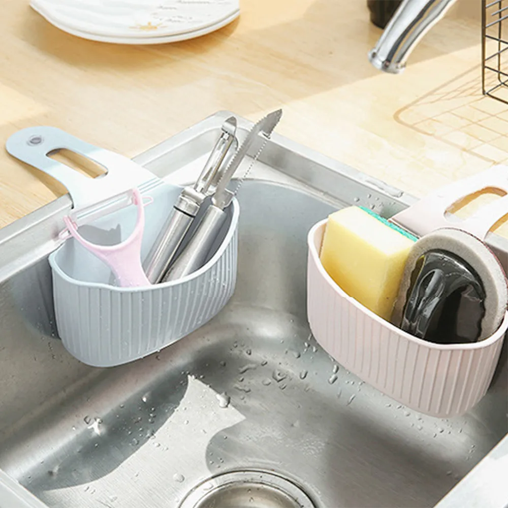 

Wall-Mounted Portable Sink Soap Sponge Faucet Drain Rack Sundries Storage Basket Adjustable Kitchen Holder Shelf Accessories