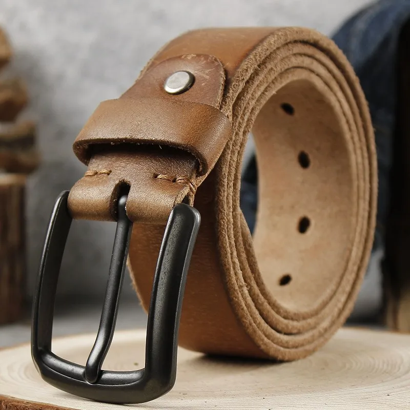 Vegetable Leather Men Cow Leather Belts for Jeans Luxury Male belt Classic Designer Vintage Pin Buckle Waist belts