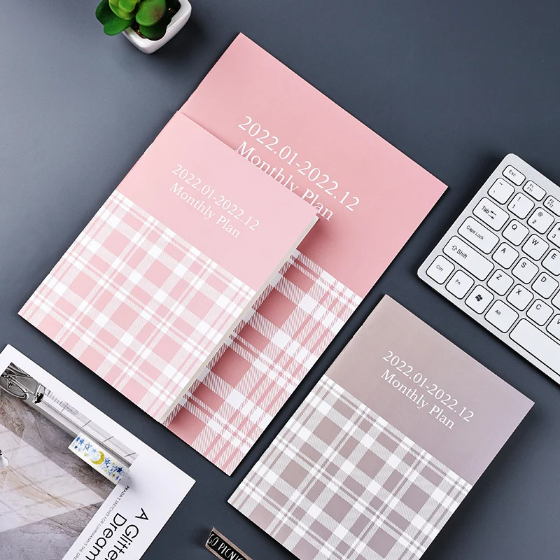 

2022 Monthly Plan Book Thicken Cover Simple Diary Schedule Planner Agenda Notebook Office School Supplies Stationery Notepad