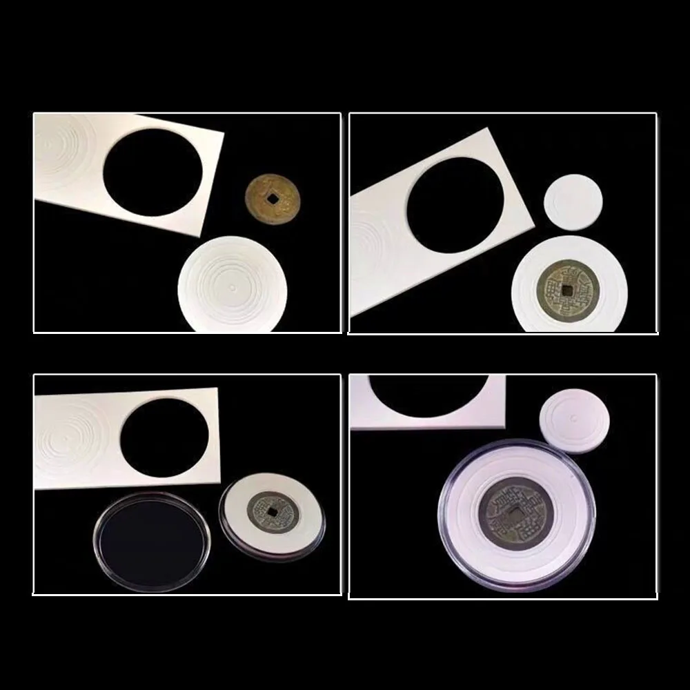 

60pcs Clear Coin Storage Box Case Capsules Holder 19/20.5/22.25/25/27/30/39/41mm Coin Holders Inner Pads Rectangle Coin Storage