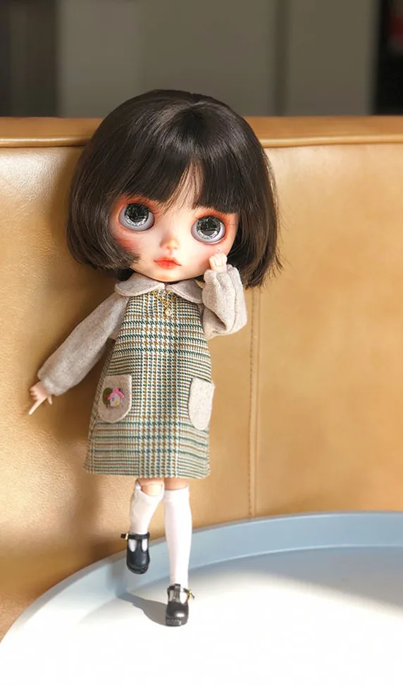 2 шт./компл. 1/6 кукла [шерстяное платье + носок] Blyth с длинными рукавами наряд