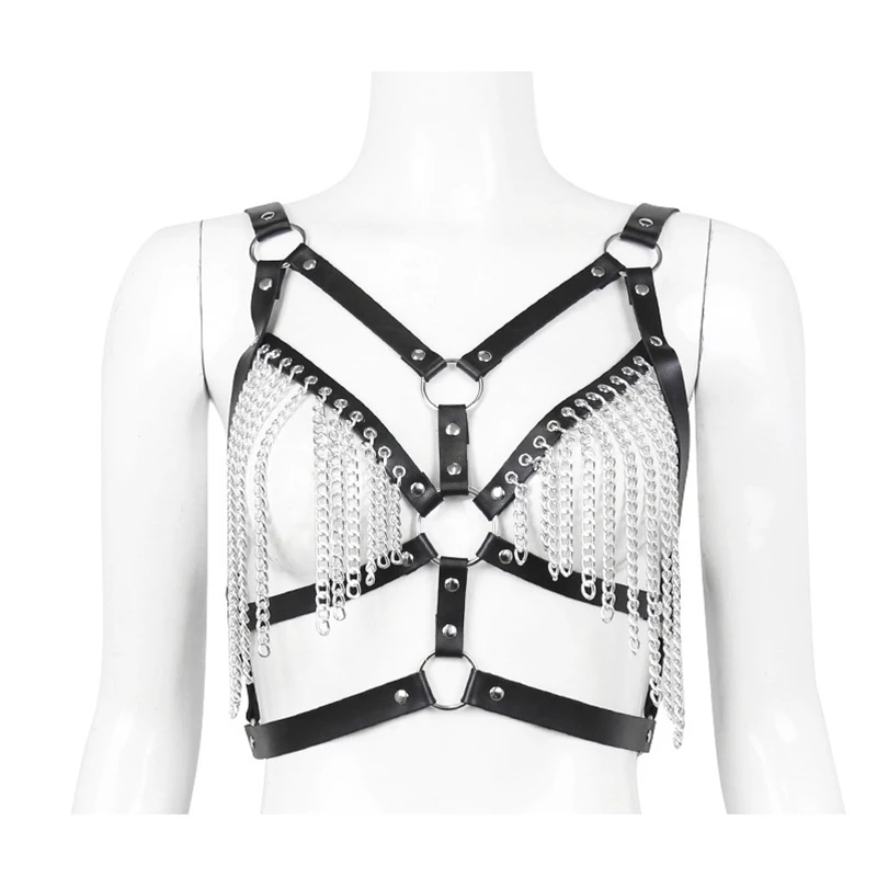 Подвязки из искусственной кожи в стиле панк | Женская одежда
