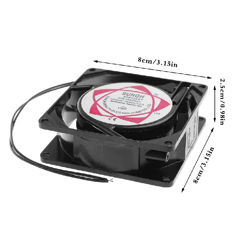 

SF8025AT 2082HSL 8025 80mm Sleeve Bearing 220-240V AC 2-Wire Case Cooling Fan