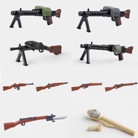 5pcs multicolor weapons military building blocks guns model rifle army soldier figures moc army weapon accessories bricks toys