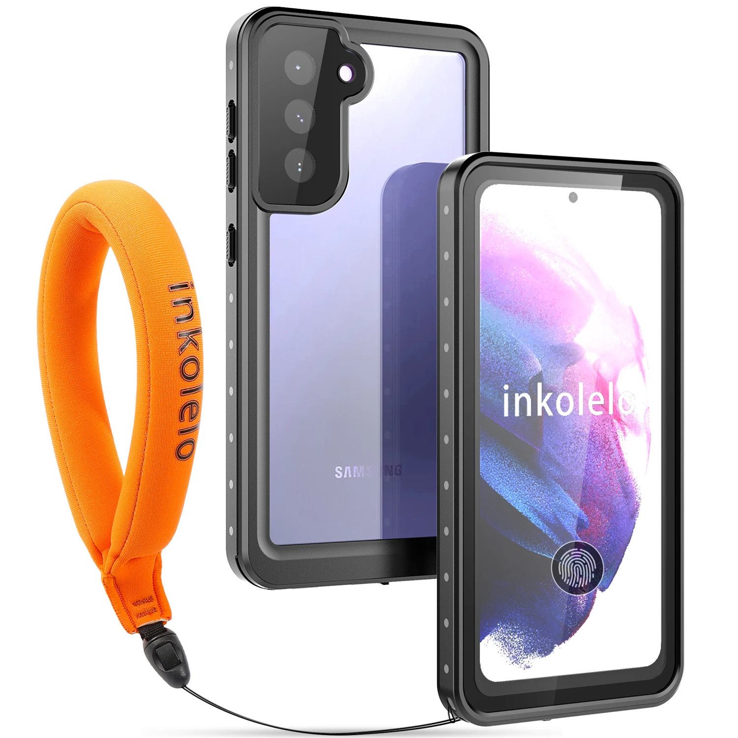 

Inkolelo Samsung Galaxy S21 Waterproof Case Built-in Screen IP68 Full Sealed Shockproof Cover for Summer Swimming Diving Black