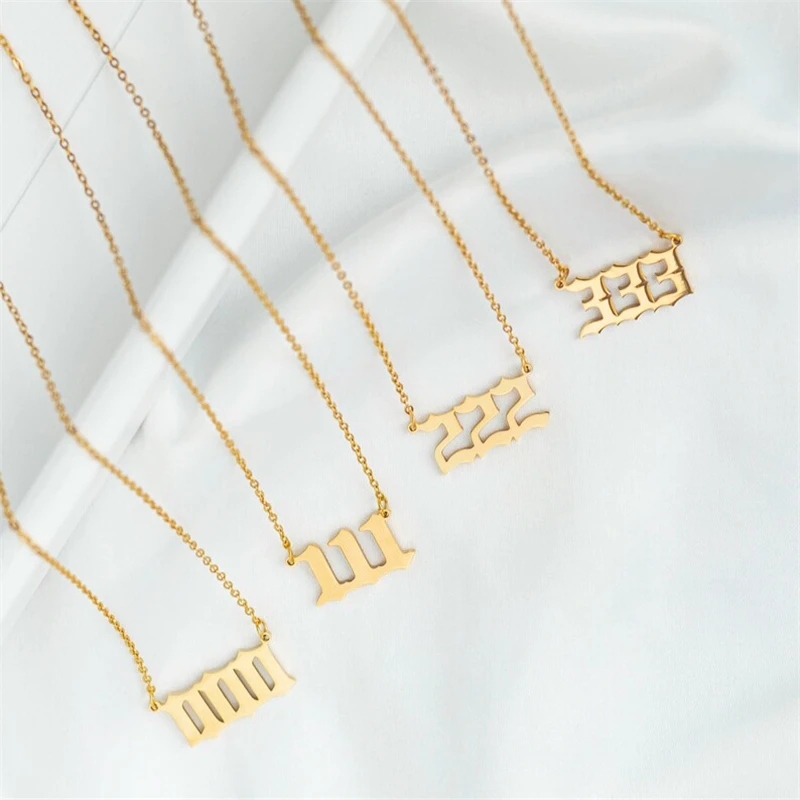 Ожерелье из нержавеющей стали с цифрами ангела 111 222 333 444 555 666 777 888 для женщин и