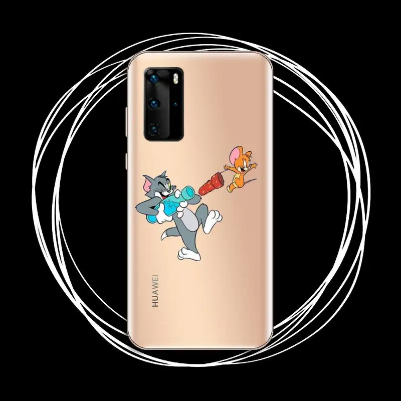 

Cute mouse funny cat cartoon Phone Case Transparent for Huawei P20 P30 P40 lite pro P smart 2019 honor 8x 10i