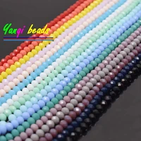 sale solid colors 46mm 95pcs rondelle austria faceted crystal glass beads loose spacer round beads for jewelry making diy