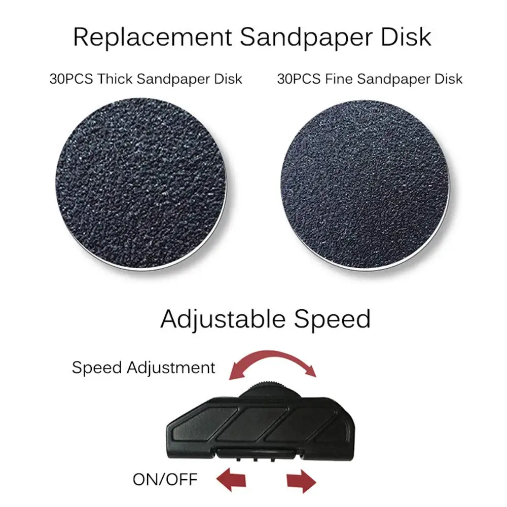 

Electric Pedicure Tools Foot Care Leg Heels Remove Dead Skin Callus Remover Feet Clean Care Machine for Hard Cracked Dry Skin