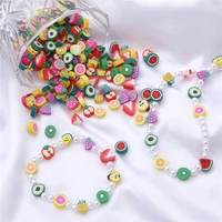 30pcslot clay beads kiwi grape watermelon fruit spacer beads for bohemian bracelet seed beads diy handmade accessories