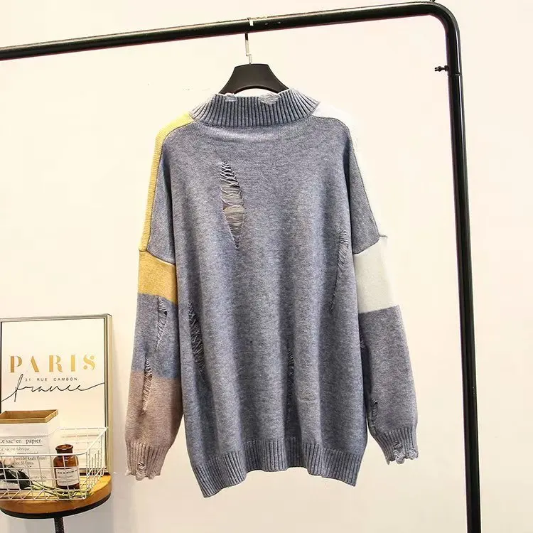 Повседневные незаменимые свитера размера плюс осень 2019 женские модные свободные