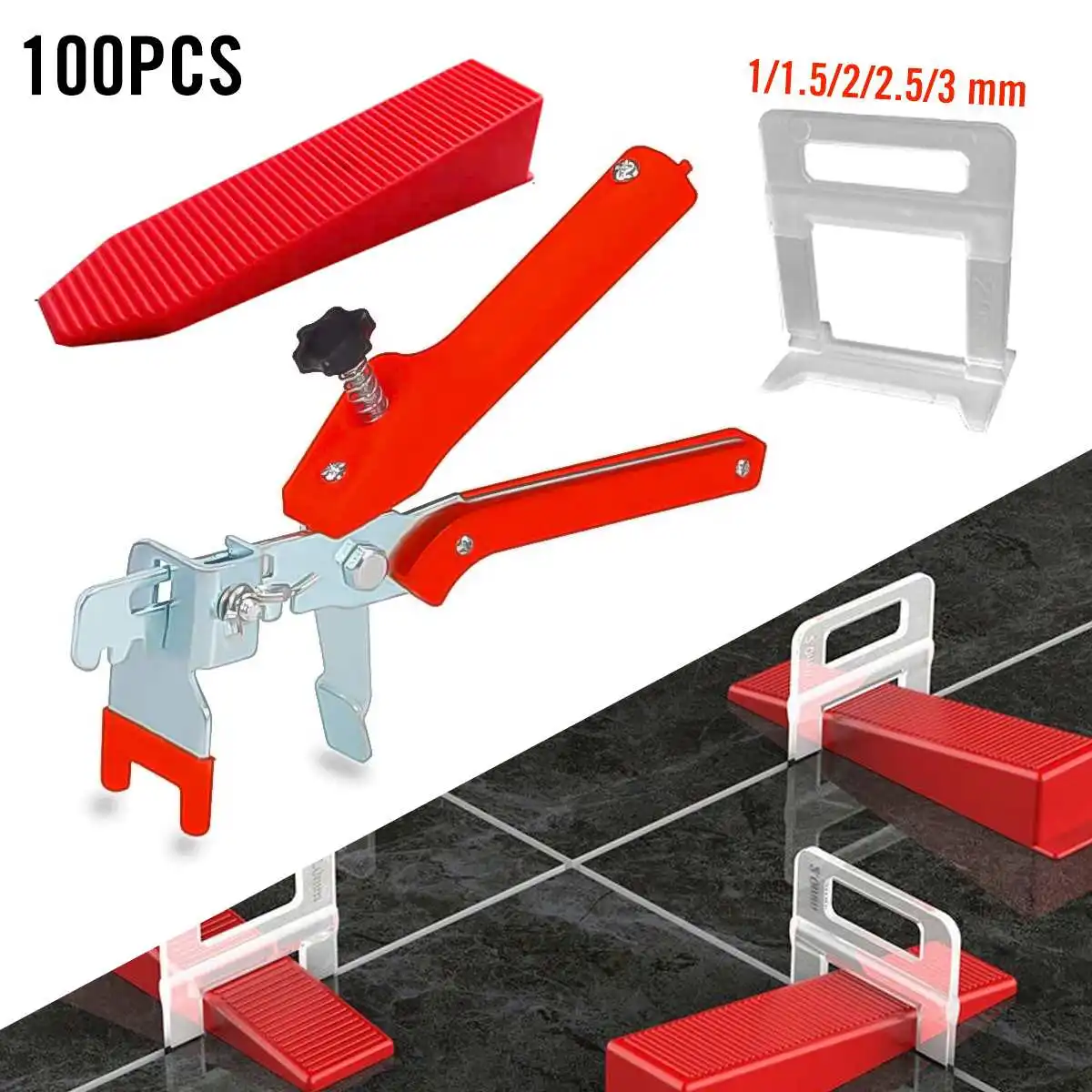 

202Pcs Level Wedges Tile Spacers For Flooring Wall Tile Spacer Carrelage Tile Leveling System Leveler Locator Spacers Plier