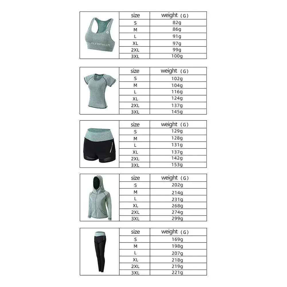 

5-piece Ladies Yoga Suit Quick-drying High Waist Outdoor Sports Running Mountain Climbing Fitness Yoga Suit Suit