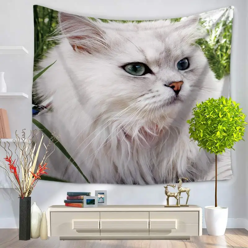 Милый Кот Мандала настенный кот печатных гобелен из ткани Манта Шторы