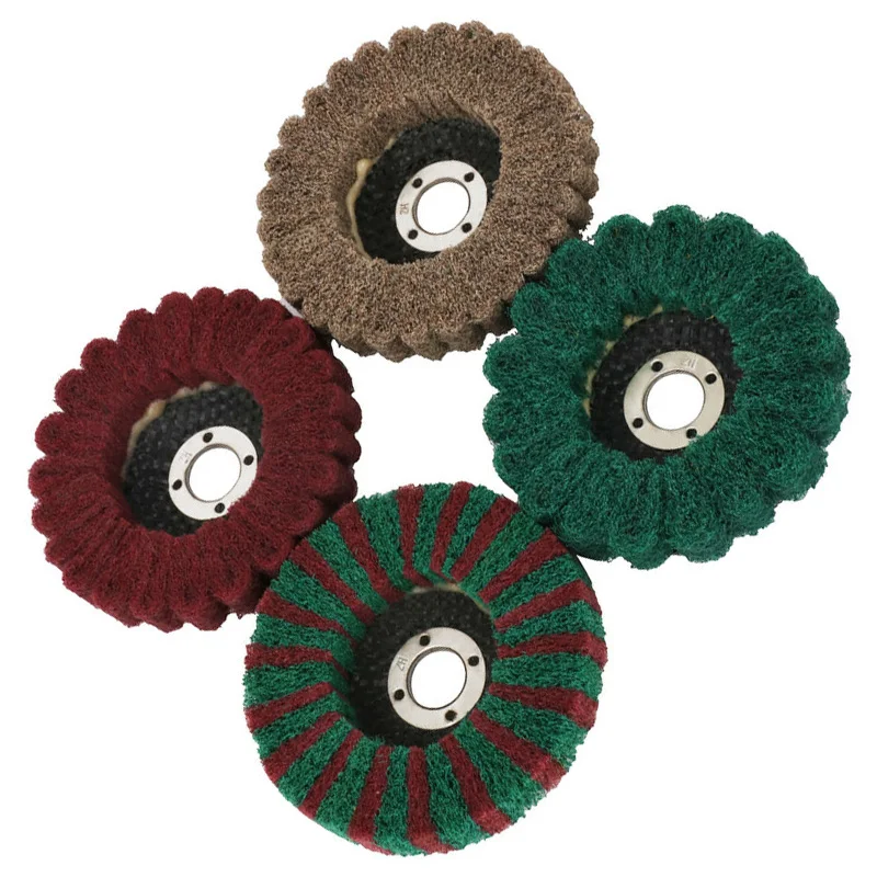 

Flap Wheel 4pcs 100mm 4 Inch Grit80 Nylon Fiber Flap Wheel Disc Grinding Polishing Buffing Pad For Grinder For Surface Polishing