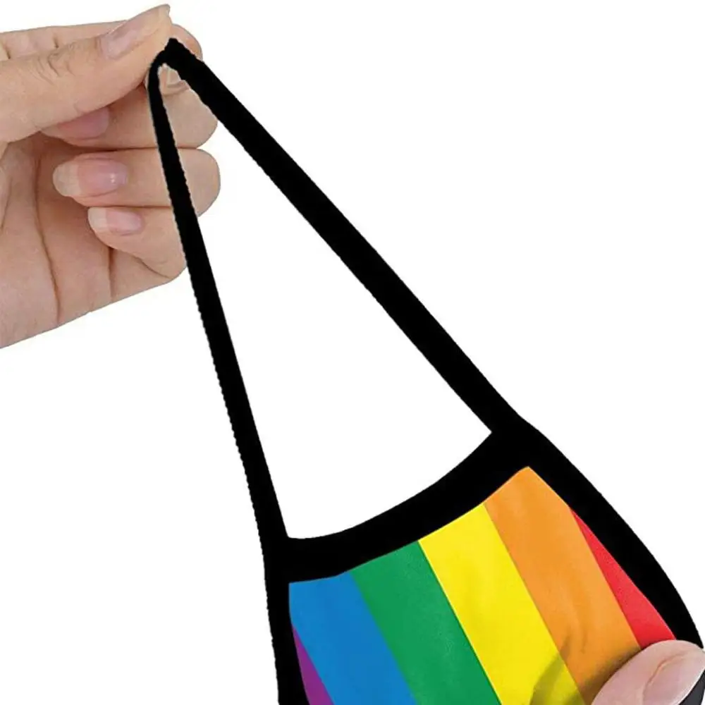 

10pcs/lot Fashion Rainbow Striped Colorful pattern Mask Fabric Masks Unique Funny Cute Mask