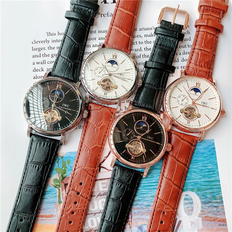 

IWC- New Automatic Mechanical Men Watch Silver Blue Stainless Steel Transparent Sapphire Glass AAA Glide Watches 9928