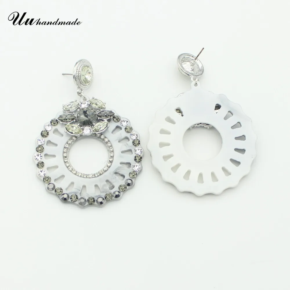 Кристальные и стразы вставки в акриловые круглые крупные серьги|earrings for|for