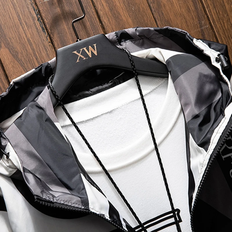 

2020 5XL 6XL 7XL 8XL Men's Windbreaker PLus Size Large Pattern Hooded Casual Windbreaker Jackets for Men Men Clothing